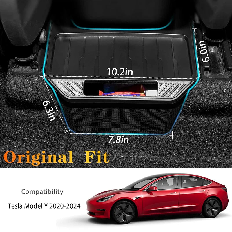 Rear Seat Storage Box for Tesla Model Y 3 Highland Organizer Center Console Bins Backseat Trash Can Garbage Bag Tray Accessories