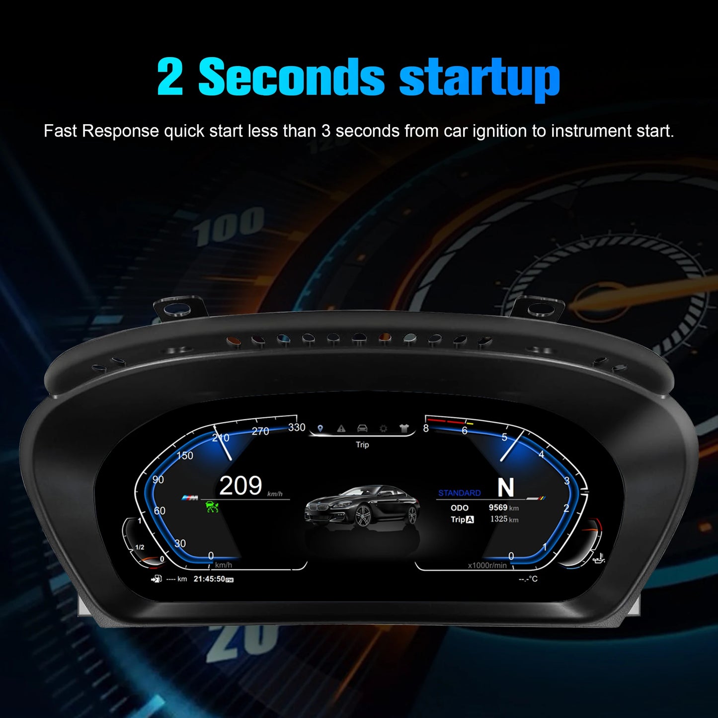 NEW 10 UI Cluster Dashboard For BMW 3 Series M3 E46 1998-2004 speedometer LCD instrument panel digital instrument
