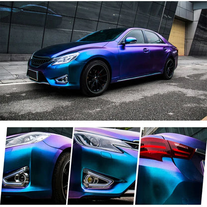 Car Diamond Chameleon Matte Purple Blue Car Vinyl Wrap Film Adhesive Color Change Motorcycle Sticker Accessories