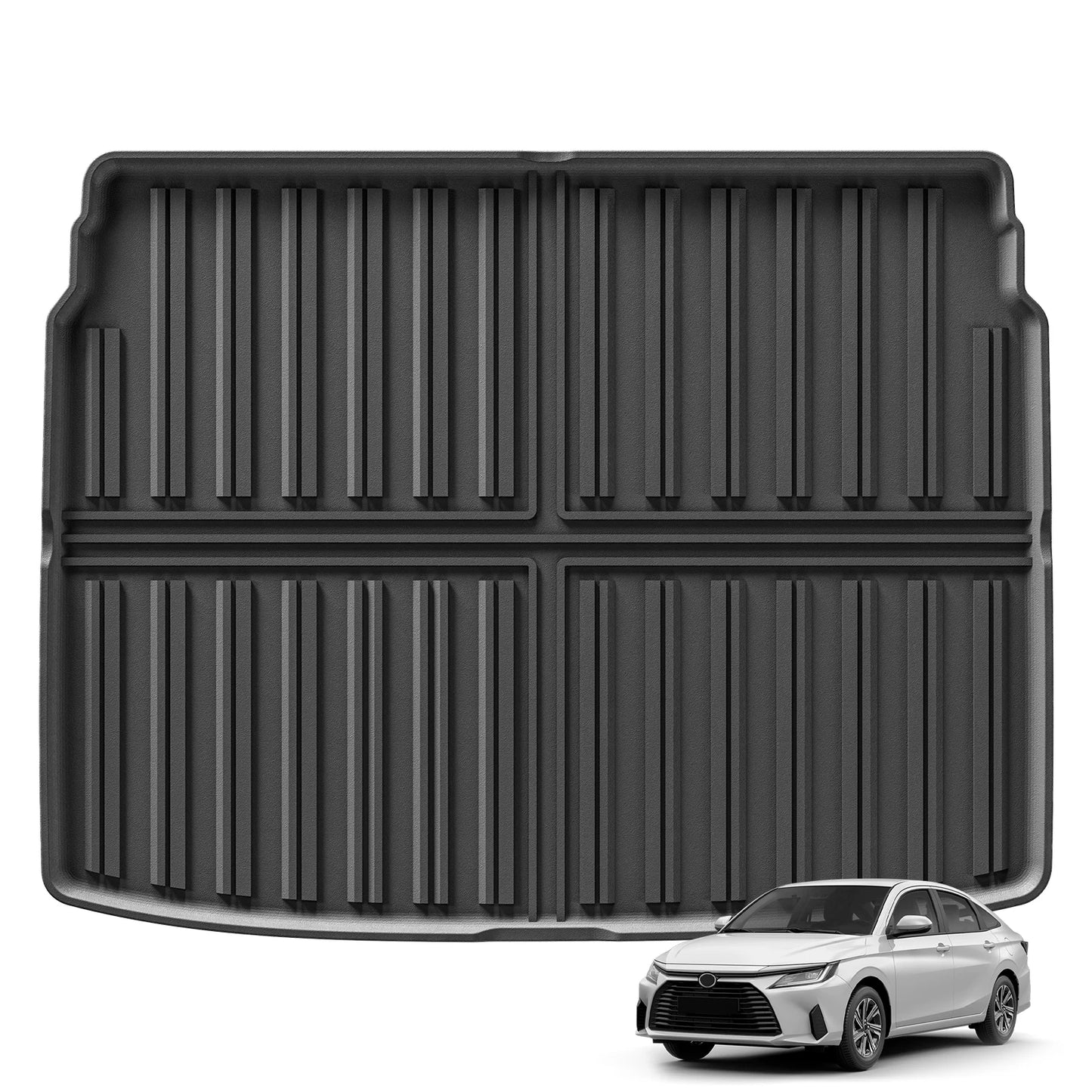 LUCKEASY Right Drive for Toyota Yaris (JP Version XP210 2WD) 2020- 2026 TPE 3D Car Floor Mats Trunk Pad Protective Accessories