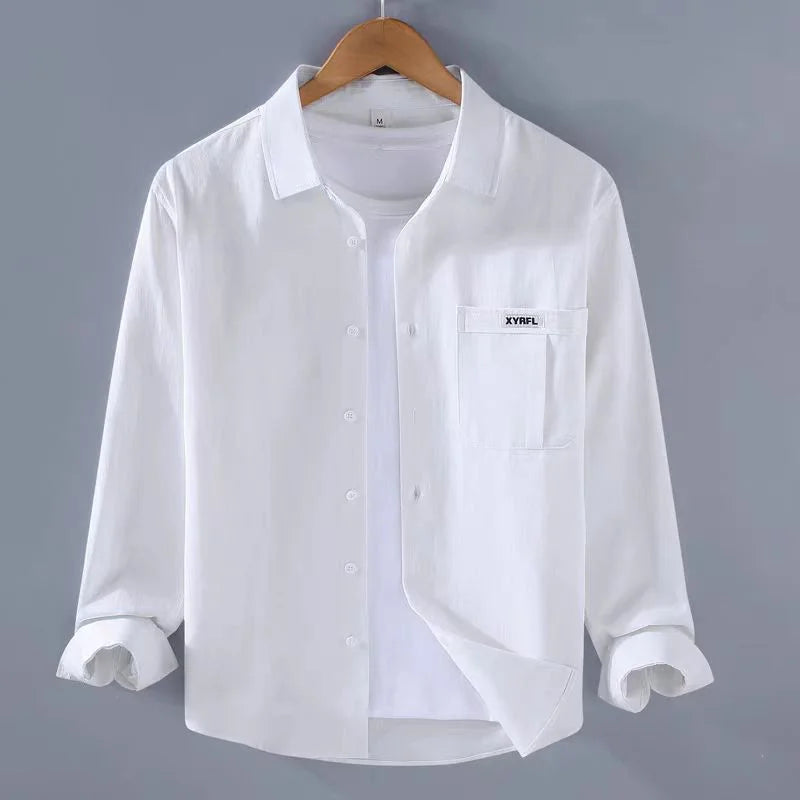 Retro Corduroy Long Sleeve Shirt Jacket Casual Men's Fashion Spring Autumn Loose Fit Youthful Trendy Button up Casual Shirt