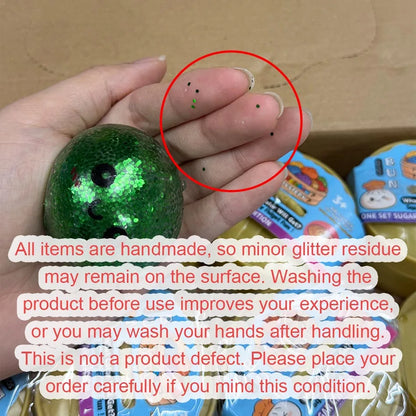 Mini Glitter Dumpling Squishy with Box Dumplings Sensory Steamer Soft Dough Ball for Decompression Fidget Toy Stress Relief Gift