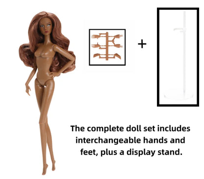 1/6 Scale Supermodel Female Body with 14 Joints Includes Multiple Wig Options And Extra Head for Collectible Figures