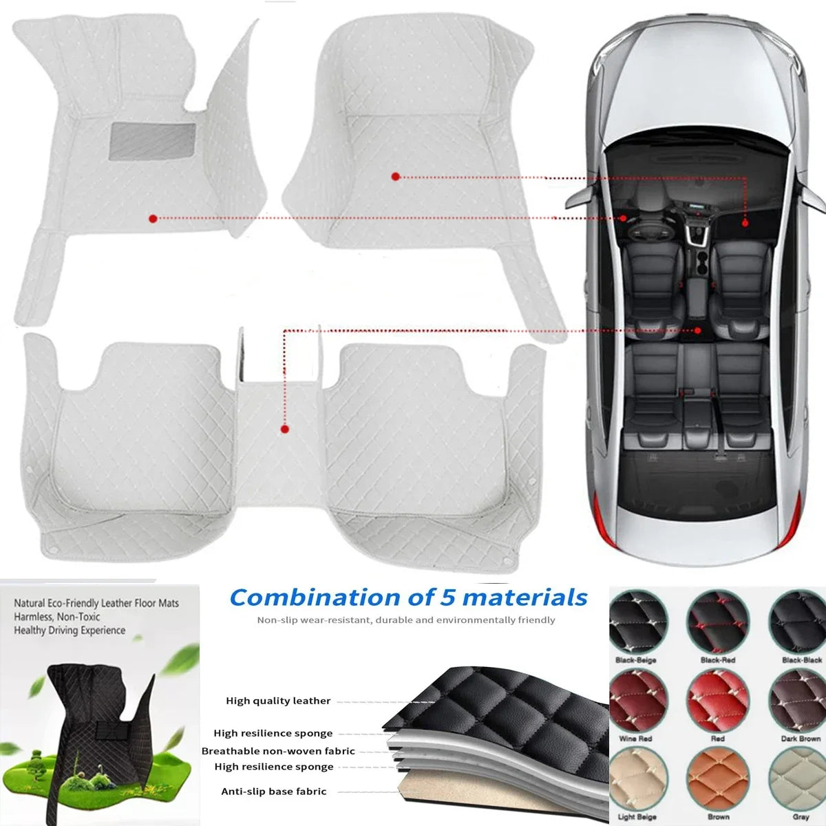 3D PU-leather Waterproof Custom Car Floor Mats For Toyota RAV4 2005-2025 Years Auto Carpets Coche Accessorie Liners
