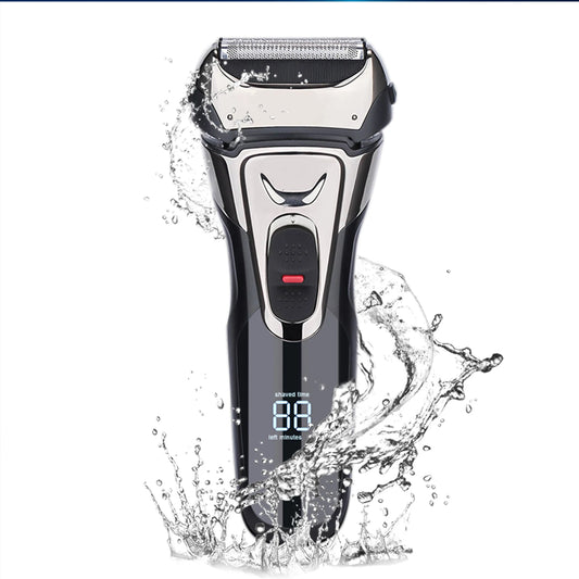 Pop-Up Trimmer Electric Shaver Stainless Steel Shaving Machine Men's 3D Triple Floating Blade Razor Shaver Barber Trimmer FK-605