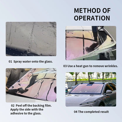 50cm X150/300/600cm Car Side Windshield VLT Purple Glass Tinting Vinyl Solar Chameleon Tint Film Nano Ceramic Proof Accessories