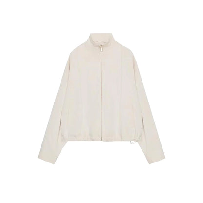 Women's Pilot Jacket Coat High Waist Commute Line Decor Straight Leg Pants Two Piece Set Long Sleeve Stand Collar Jacket
