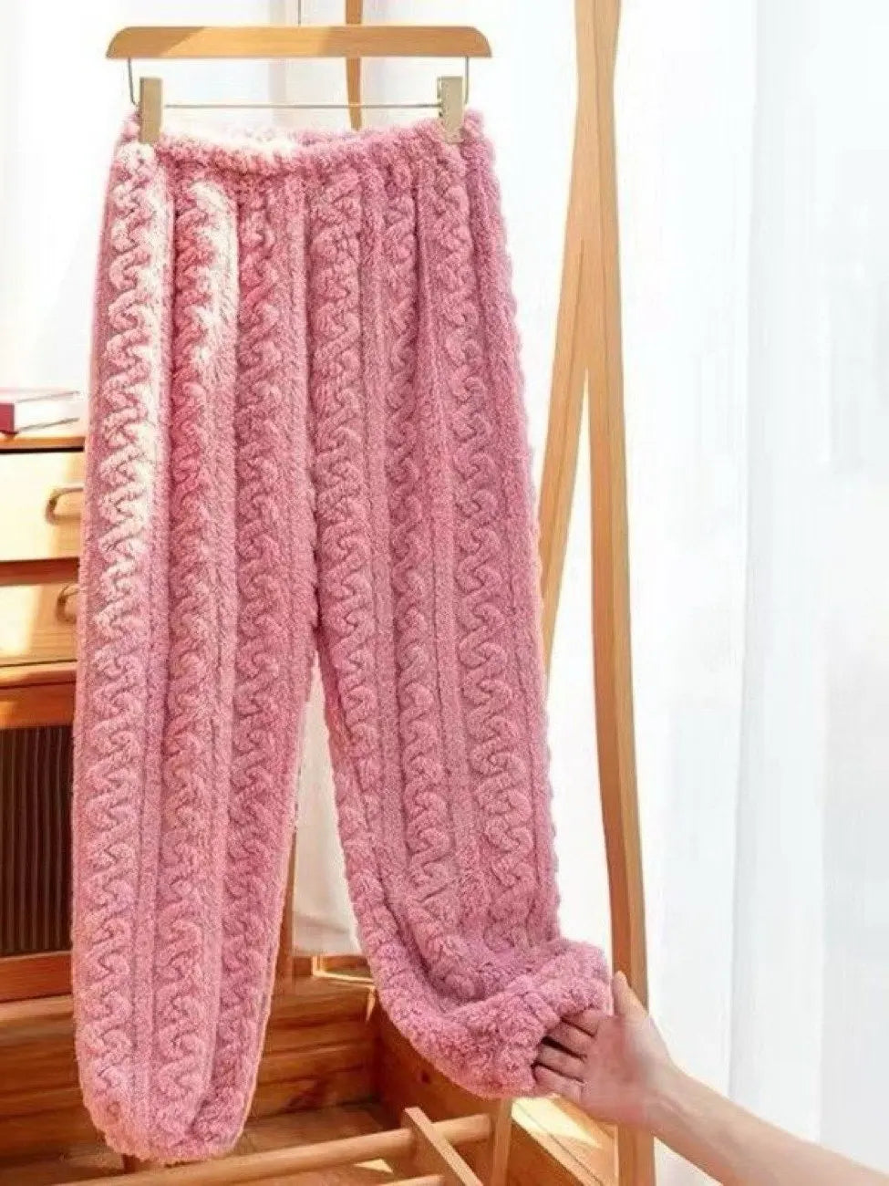 Women's Fleece Lined Flannel Pajama Pants Thick Home Clothes Autumn Winter Warm Fairy Style plus Size Comfortable Long Pants