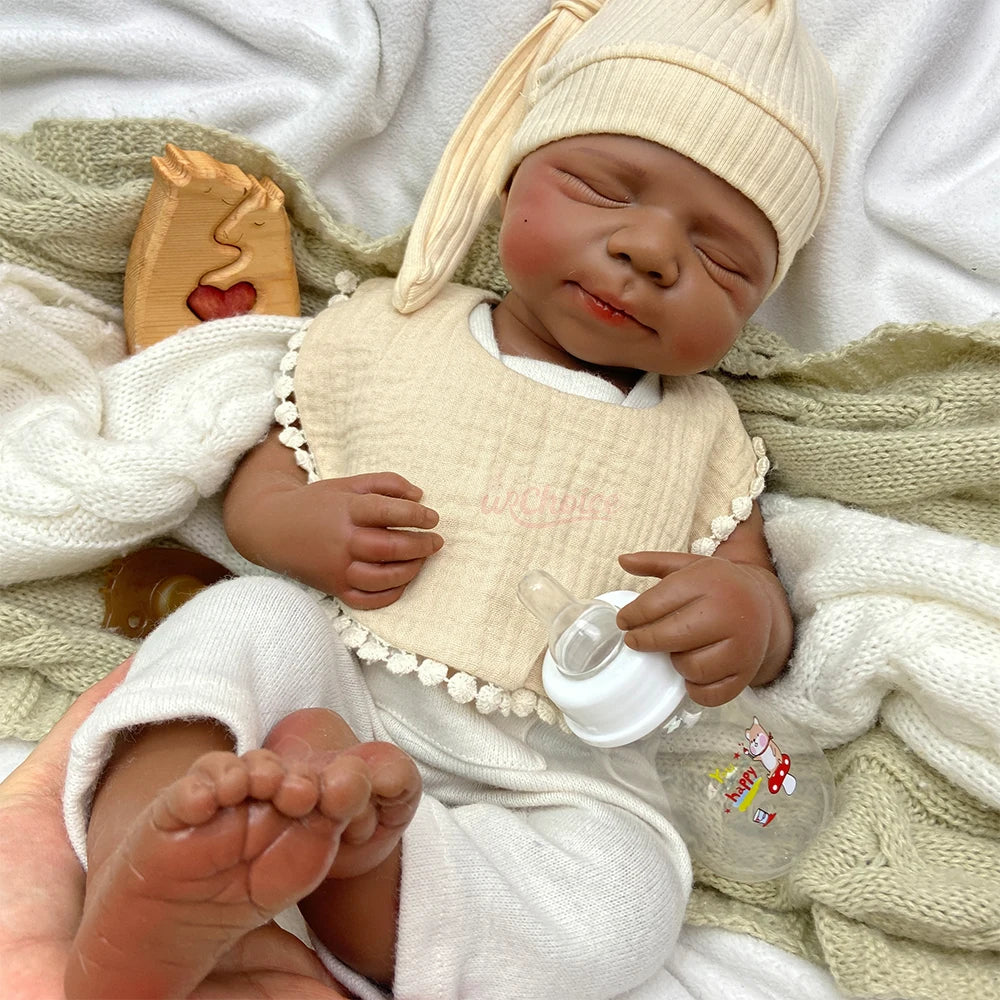 20Inch Hand-Painted Silicone Reborn Baby Girl/Boy Realistic Skin Texture Can Use Pacifiers Doll for Adult Collectors and Display