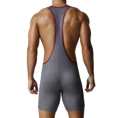 Men's one-piece shapewear, one-piece vest, high elasticity, tight fitting sports and fitness one-piece swimsuit