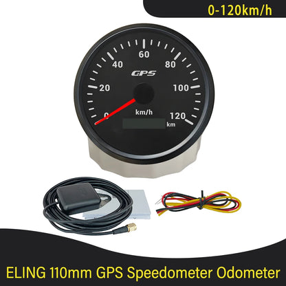 Newest Universal 110mm GPS Speedometer 60K 80K 120K 200K with GPS Antenna and 7 Colors Backlight for Boat Truck Car