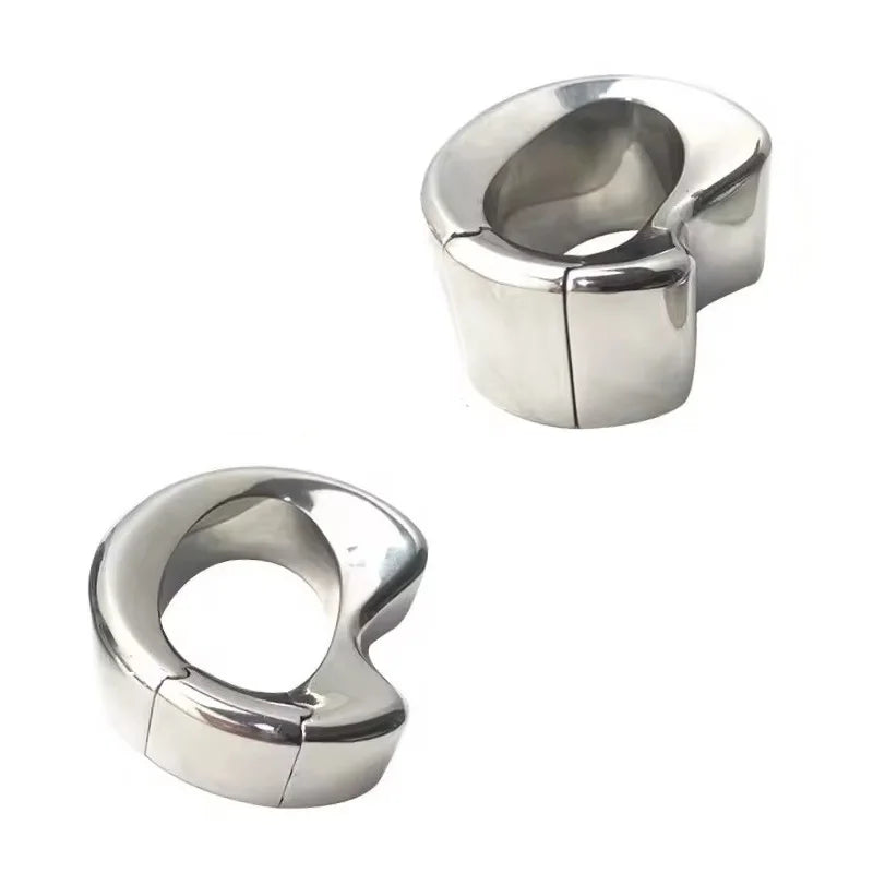 Stainless steel penis lock cock Ring Heavy Duty weight male metal Ball Stretcher Scrotum Delay ejaculation BDSM Sex Toy for men