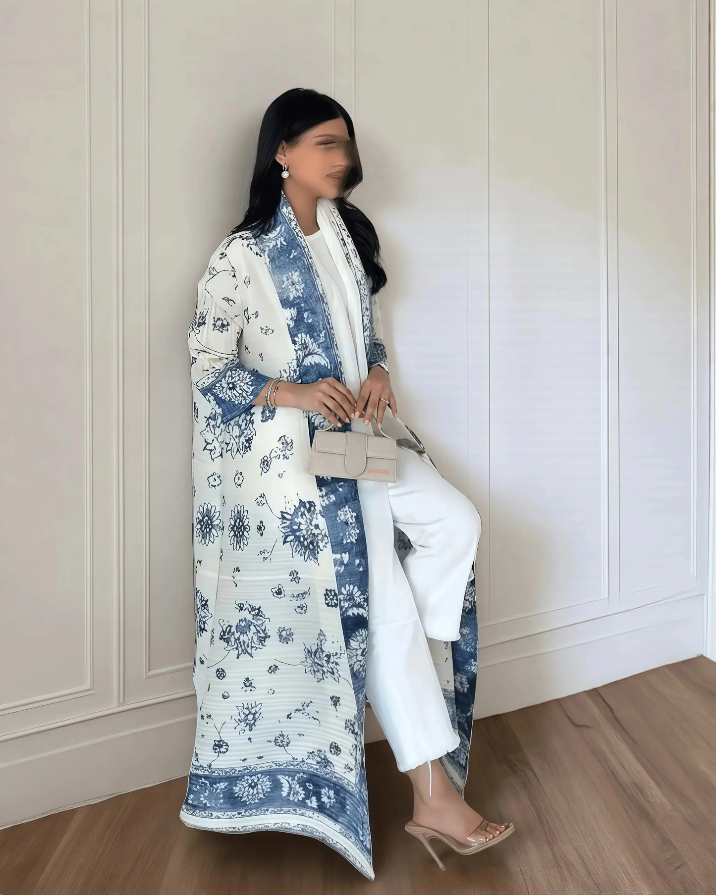 Women's Fold Miyake Pleated Abaya Long Sleeve Print Foldable Collar Robe Cardigan Coat New Winter Fashion Original Design 2026