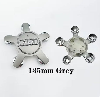4pcs Audi Wheel Center Cap Hub Covers 60mm-135mm Car Styling Badge Auto Accessories Compatible with A3 A4 A5 A6 A7 S4 Q7 Q3