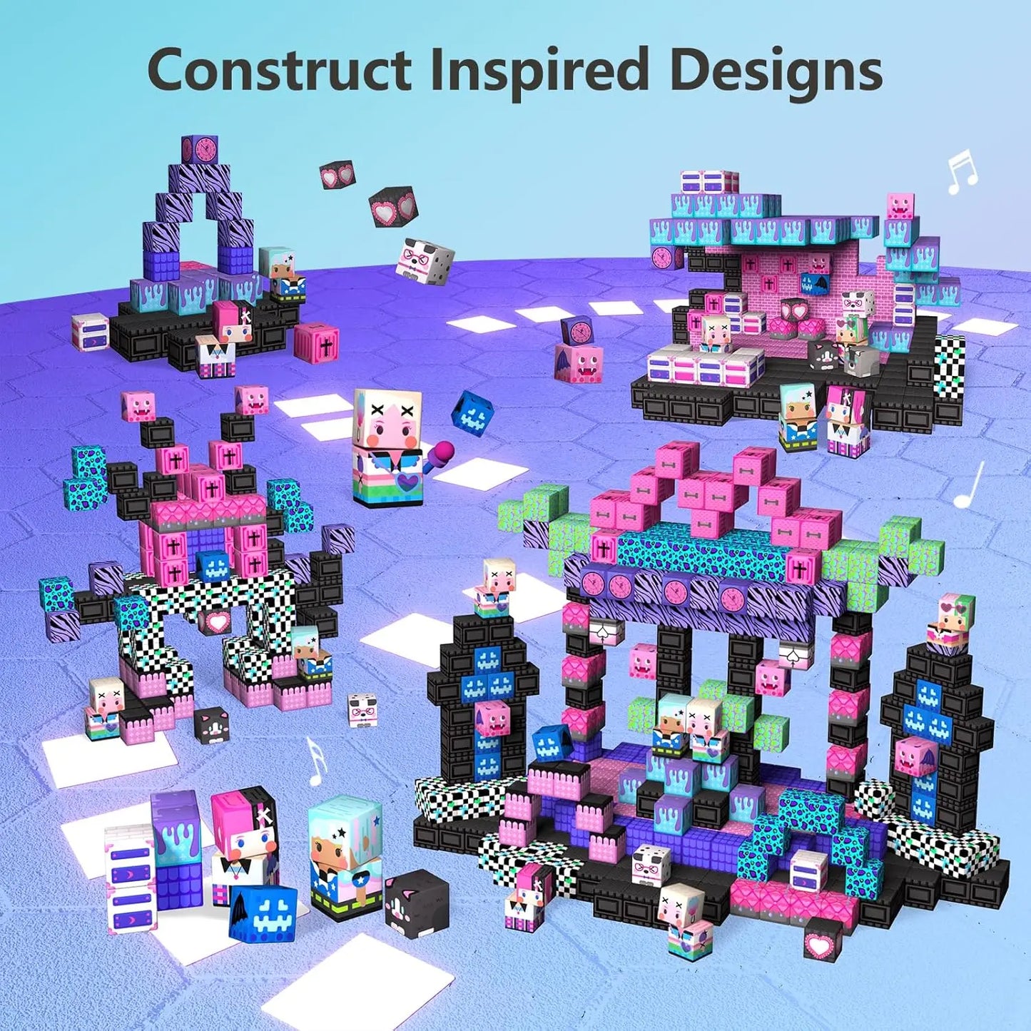 Magnetic Building Blocks Mine World Magnetic Pool Castle Villa Party Construction Brick Cube STEM Boy Girl Children Toy Set Gift
