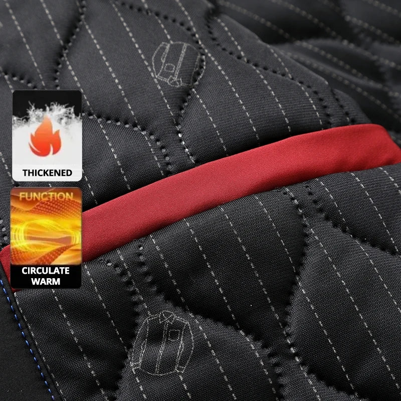 Premium Padded Fleece-lined Quilted Thicken Autumn Winter New Brand Casual Fashion Coat Parka Men Jacket Windbreaker Outerwear