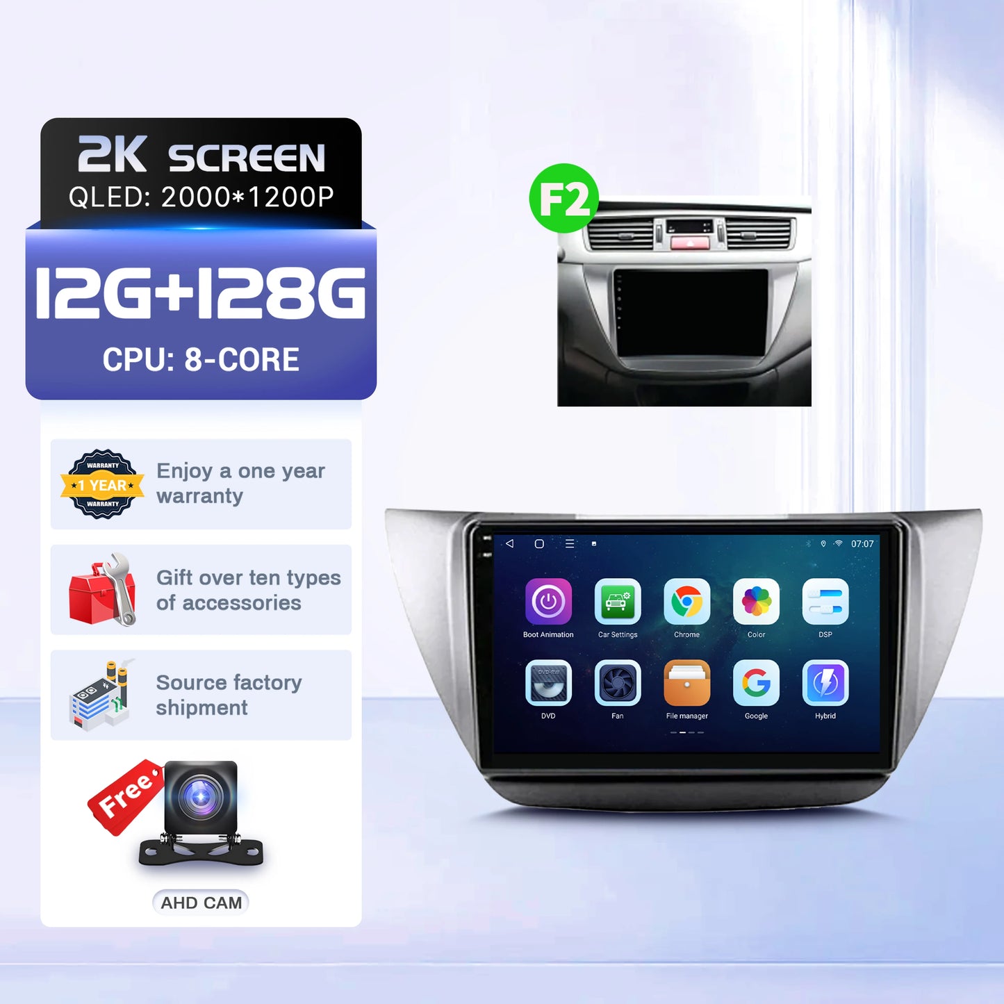 9" For Mitsubishi Lancer 9 CS 2000-2010 Car Radio 2K QLED Screen Android 16 Wireless BT Carplay Touch 4G WIFI