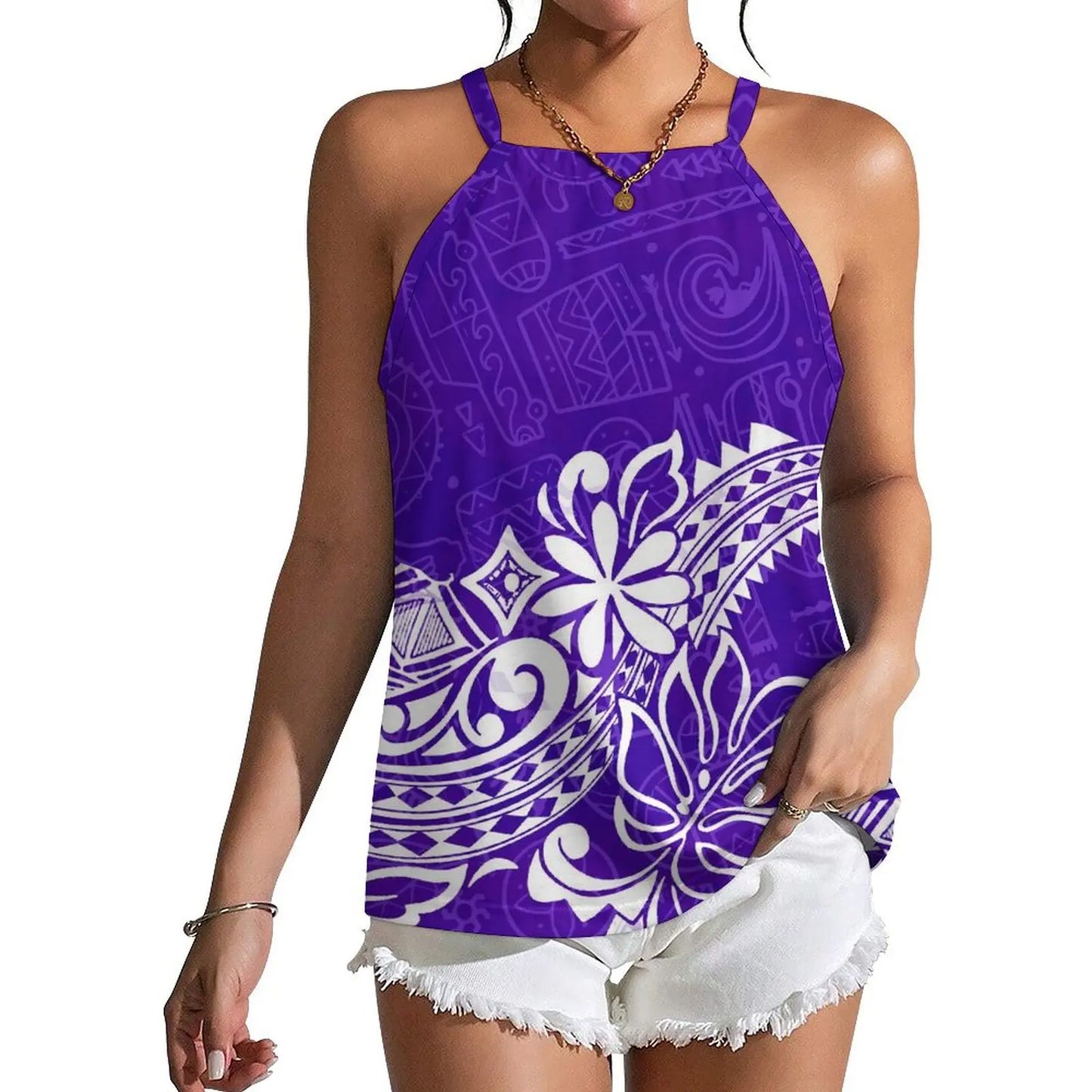 Polynesian Tribal Fashion Women New Design Retro Print Custom Sexy Sleeveless Strappy Vest New Not Pick People