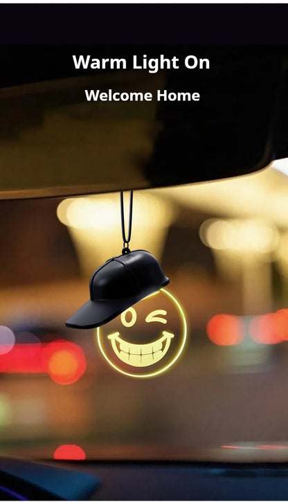 Creative Retro Car Pendant, Luminous Light Bulb Hanging Decoration, High-end Auto Atmosphere Light, Rearview Mirror Decor