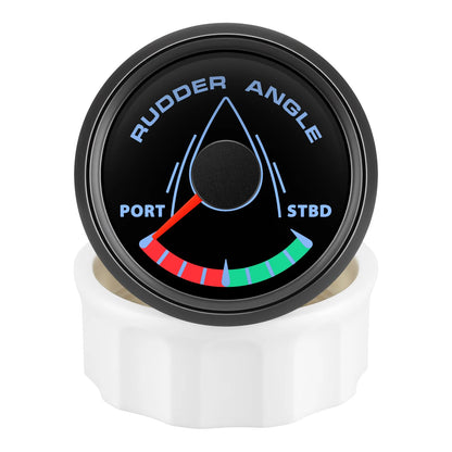 52MM Rudder Angle Indicator with 8 colors backlight Waterproof Rudder Position Gauge with Sensor 0-190ohm for Boat Yacht Marine