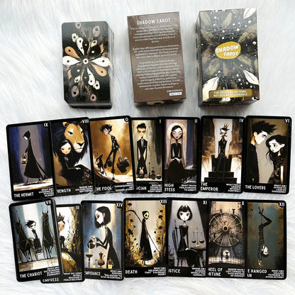 Shadow Tarot Cards Set, 80 Pieces, 13x8 Cm Size, Ideal for Reflection & Resistance Techniques, Not Suitable for Beginners