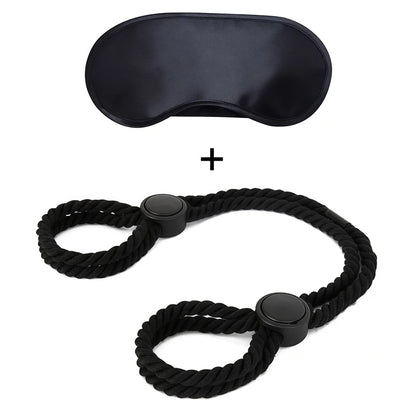 Bondage Women Bdsm Set Cotton Rope Handcuffs Erotic Restraints Rope Double-Layer Hand Clapper Blindfold Sex Toys For Couples Kit