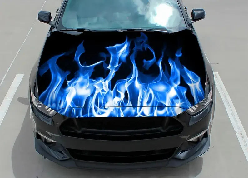 Car Accessories Hood Decal, Fire, Flame, Vinyl, Sticker, Graphic, Wrap Decals, Truck Graphic, Bonnet Sticky Paper, Skull, F150