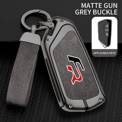 Suitable for Seat Ateca Leon FR 2 Ibiza zinc alloy car key cover high-end genuine leather car key case buckle auto accessories