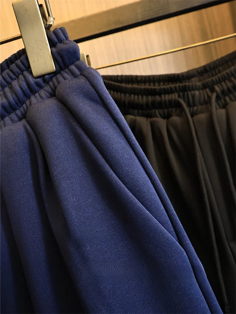 Waterproof Inner  Cotton Pants over 500g Men's Winter Straight Leg Warm Trousers Fashionable Long Pants Casual Pure Color