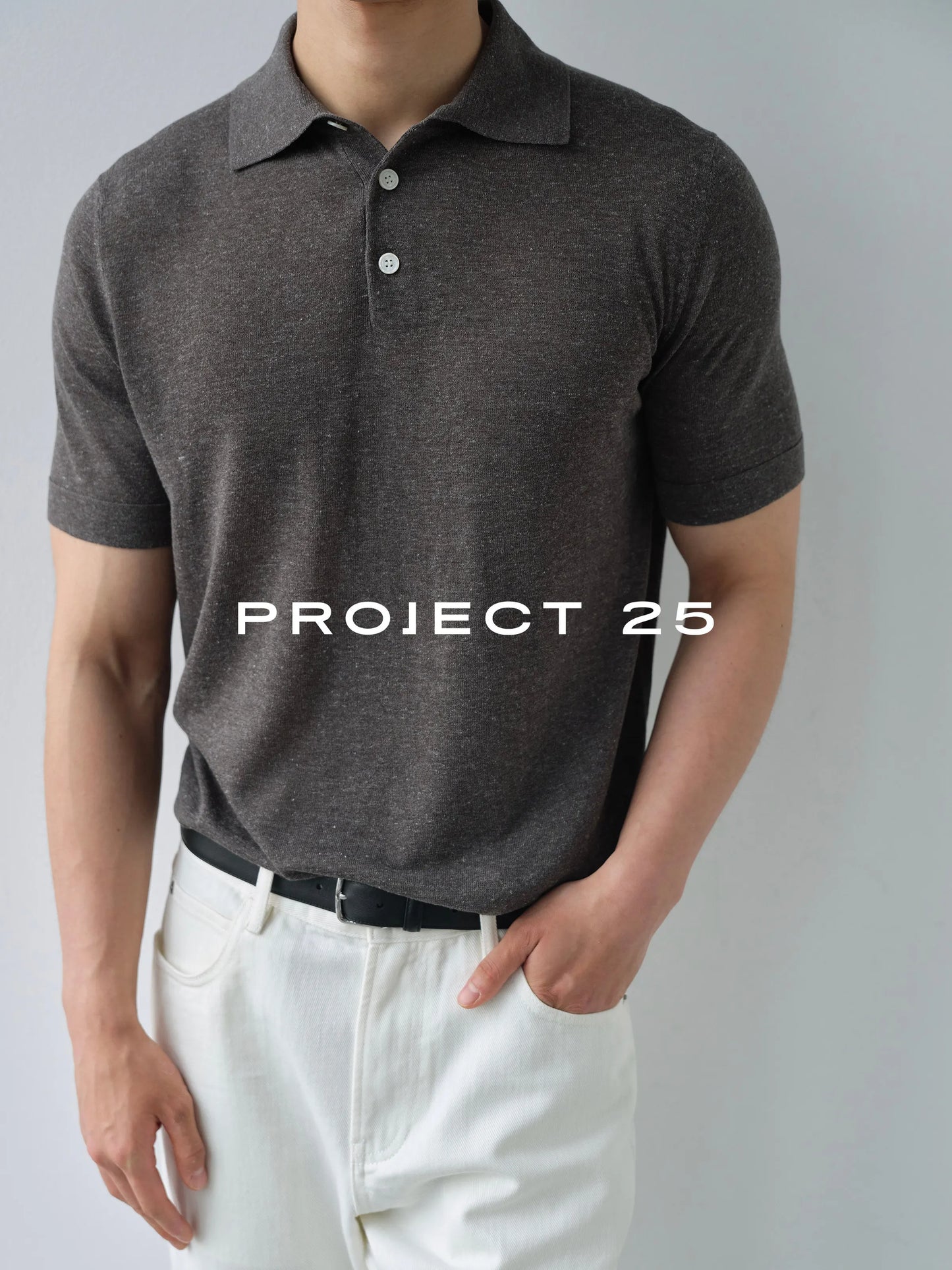 PROJECT 25 Men 16Gauge Lightweight Breathable Linen Blend Italian Old Money Knit Polo Shirt Short Sleeve Casual Tee Tops