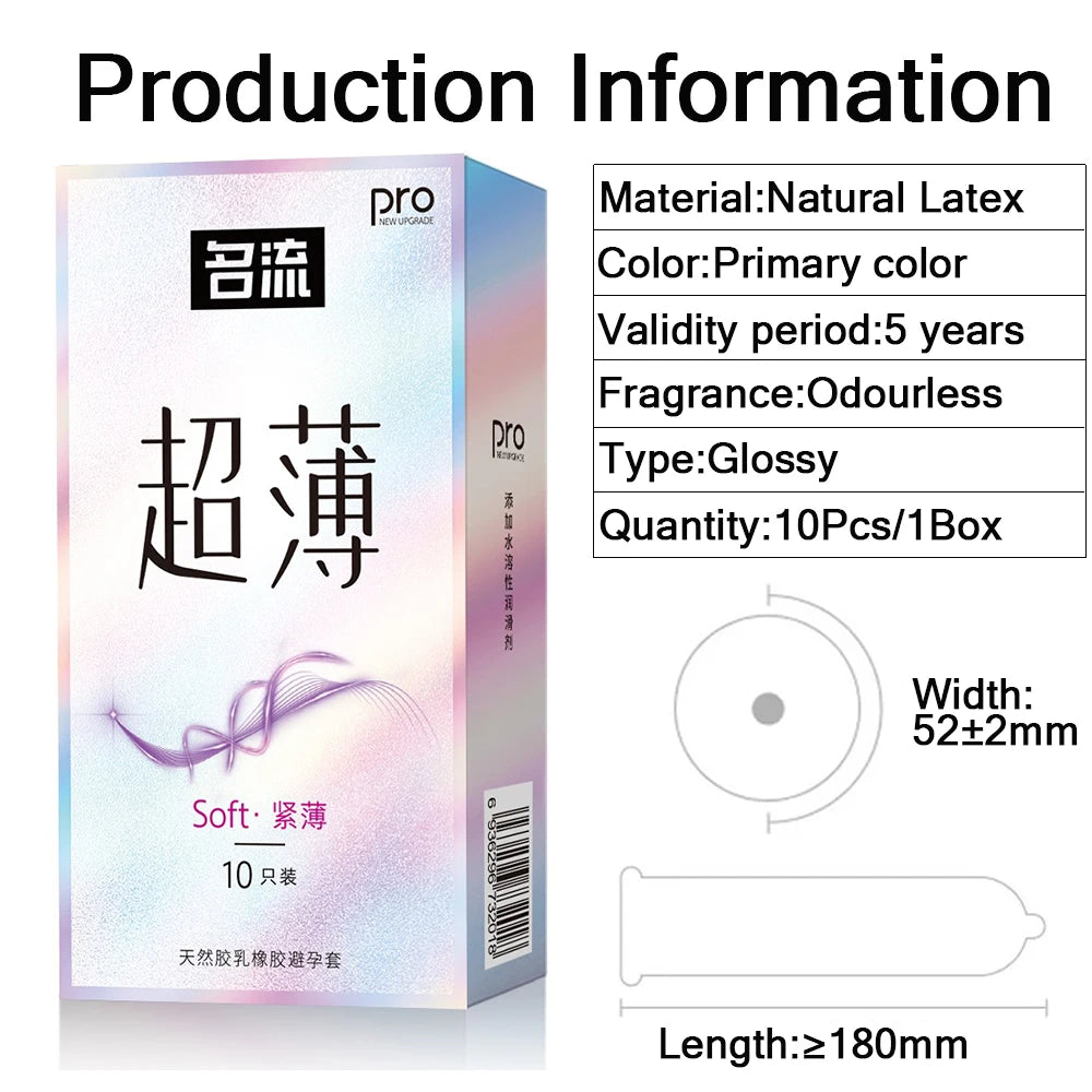 10pcs 49mm Tight Condoms Male Hyaluronic Acid Penis Sleeves Sexual Small Condom Erotic Sex Toys Sex Shop for Men Contraception