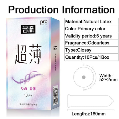 10pcs 49mm Tight Condoms Male Hyaluronic Acid Penis Sleeves Sexual Small Condom Erotic Sex Toys Sex Shop for Men Contraception