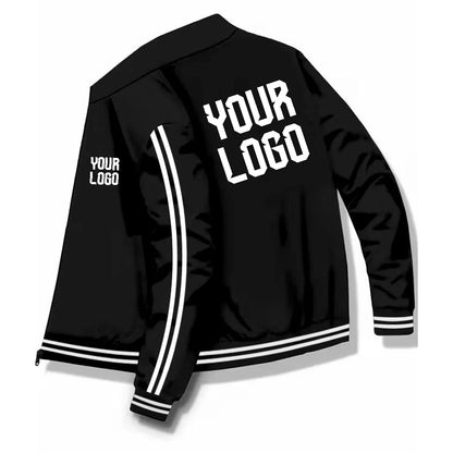 Men's full-zip jacket, featuring a simple zipper pocket design, customizable logo, sporty and outdoor street style
