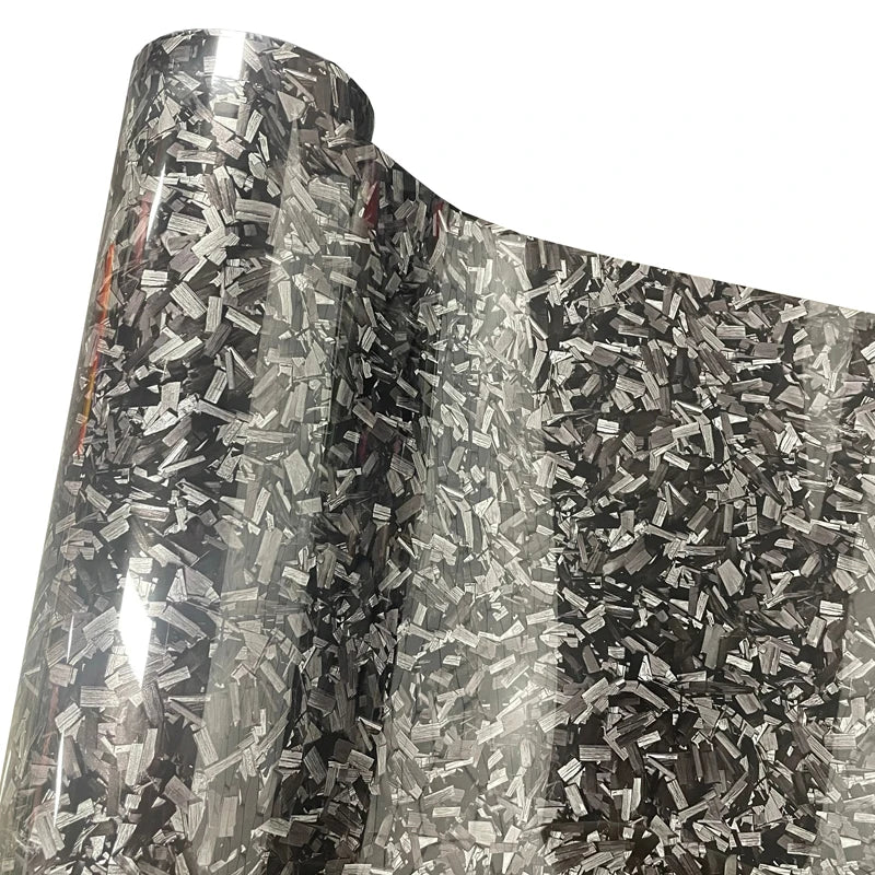 Premium PET Gloss Forged Carbon Fiber Vinyl Wrap Roll Self Adhesive Decal Vehicle Car Wrapping Foil