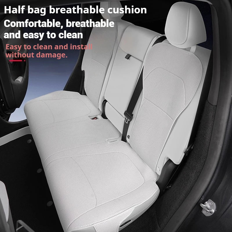 For Tesla Model Y Juniper 2025+ & 2026 Nappa Leather Seat Cushion Ventilation Comfortable Split Single Sitting Back row Set