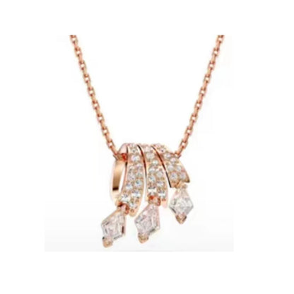 New Swa Concealed Pink Heart shaped Romantic Pendant Kirin Fashion High end Moon Versatile Accessory Necklace