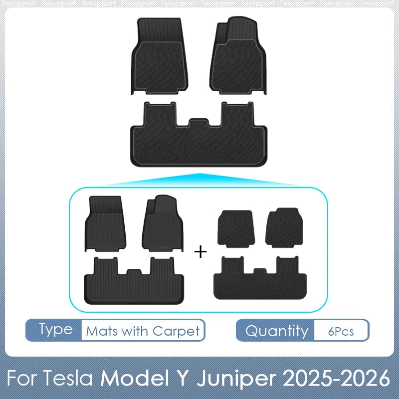 Floor Mats for Tesla Model Y Juniper 2026 2025 Right Hand Drive Floor Mats Cargo Liner Trunk Mat for Model Y Juniper Accessories