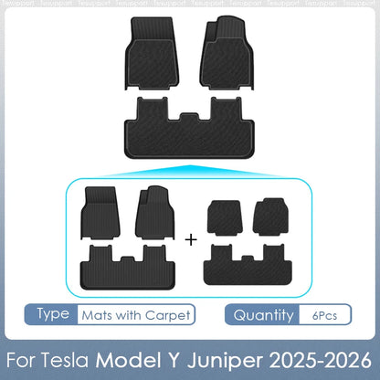 Floor Mats for Tesla Model Y Juniper 2026 2025 Right Hand Drive Floor Mats Cargo Liner Trunk Mat for Model Y Juniper Accessories