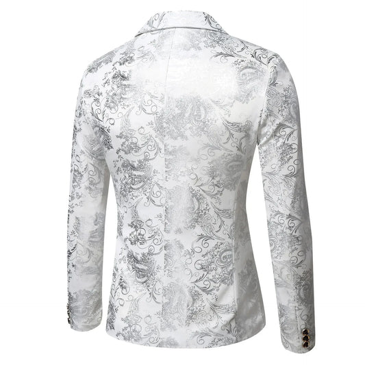 Blazer Mens Jacket Fashion Business Handsome British Style Casual Slim-fit Print Wedding Work Hot Chick At The Bar  Blazers
