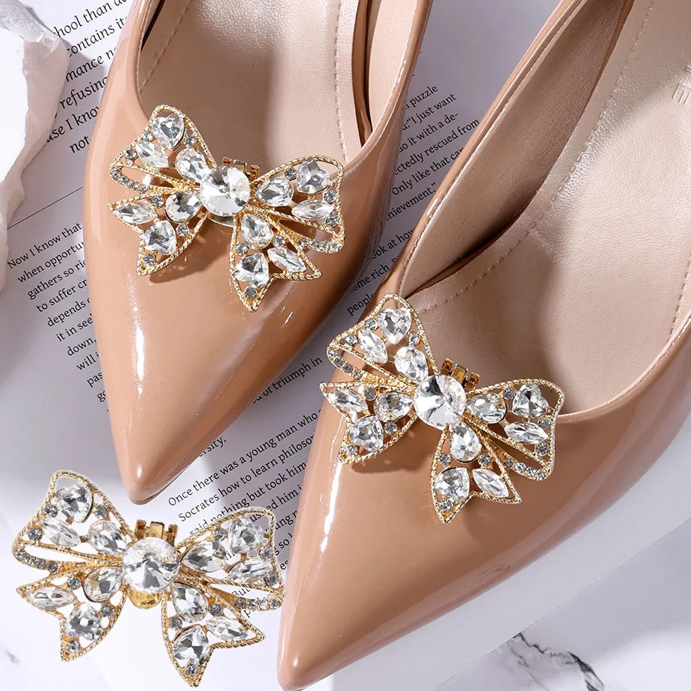 1Pc Shiny Shoes Clips Women High Heel Rhinestone Wedding Bride Shoes Charm Buckle Decorations Jewelry Shoes Accessories