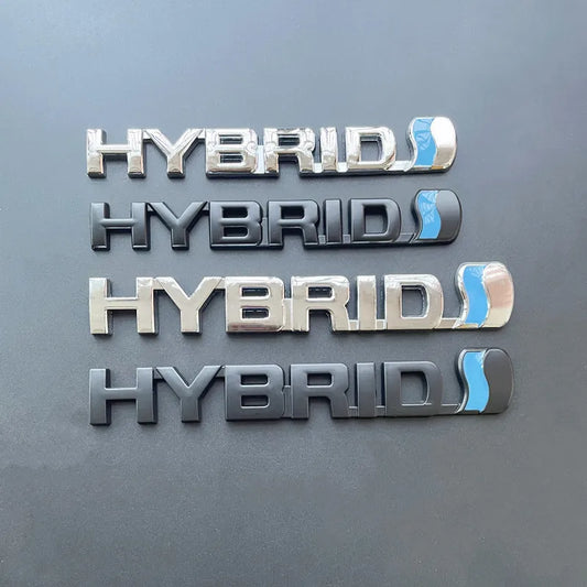 3D Metal HYBRID Logo Side Fender Rear Trunk Emblem Badge Car Sticker Decals For Toyota Prius Camry Crown Auris Rav4s TRD