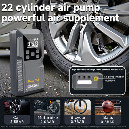 1200A Peak 4-in-1 Jump Starter: Car Battery Booster with LED Work Light, USB Quick Charge Port & Emergency Power Bank.