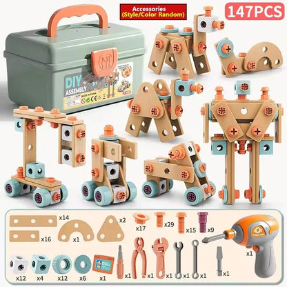 Kids Tool Set Toys DIY Nut Assembly Pretend Play Repair Construction Tool Kit for Toddlers Educational Toys Boys Girls Xmas Gift