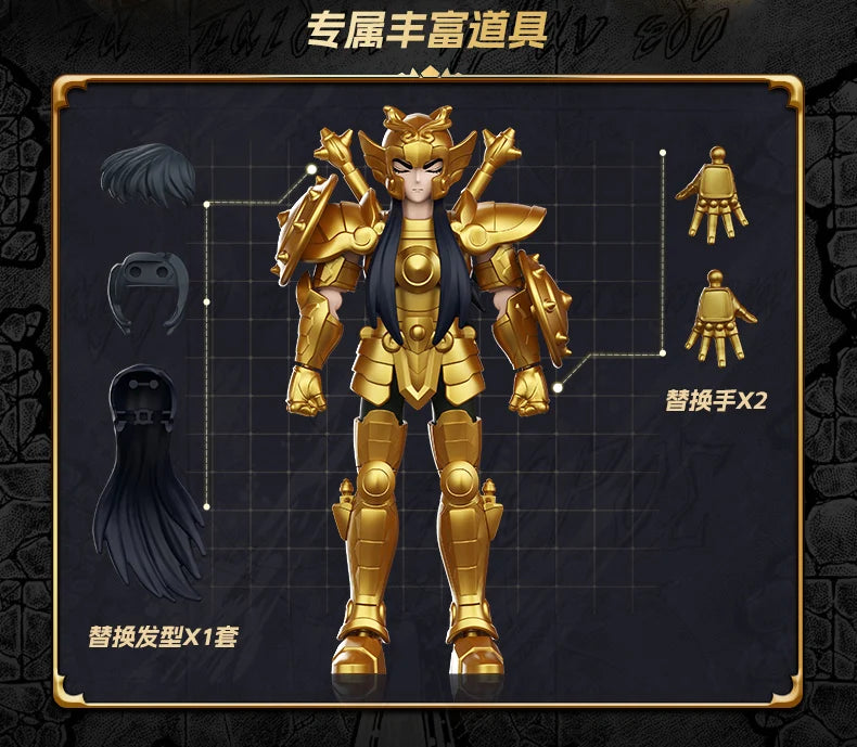 Original Blokees Gold Saint Action Figure Champion Saori Kido Seiya Mu Aiolia Assembly Figure Children Toys Birthday Gift