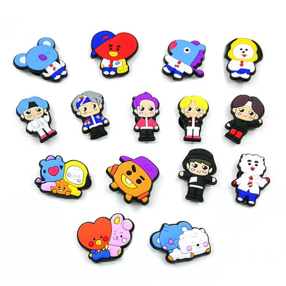 7-240PCS Kawaii cartoon Shoes Charms DIY PVC Shoe Bag  Accessories For Bookworm Wristband Pendant Decoration Kids Xmas Gifts