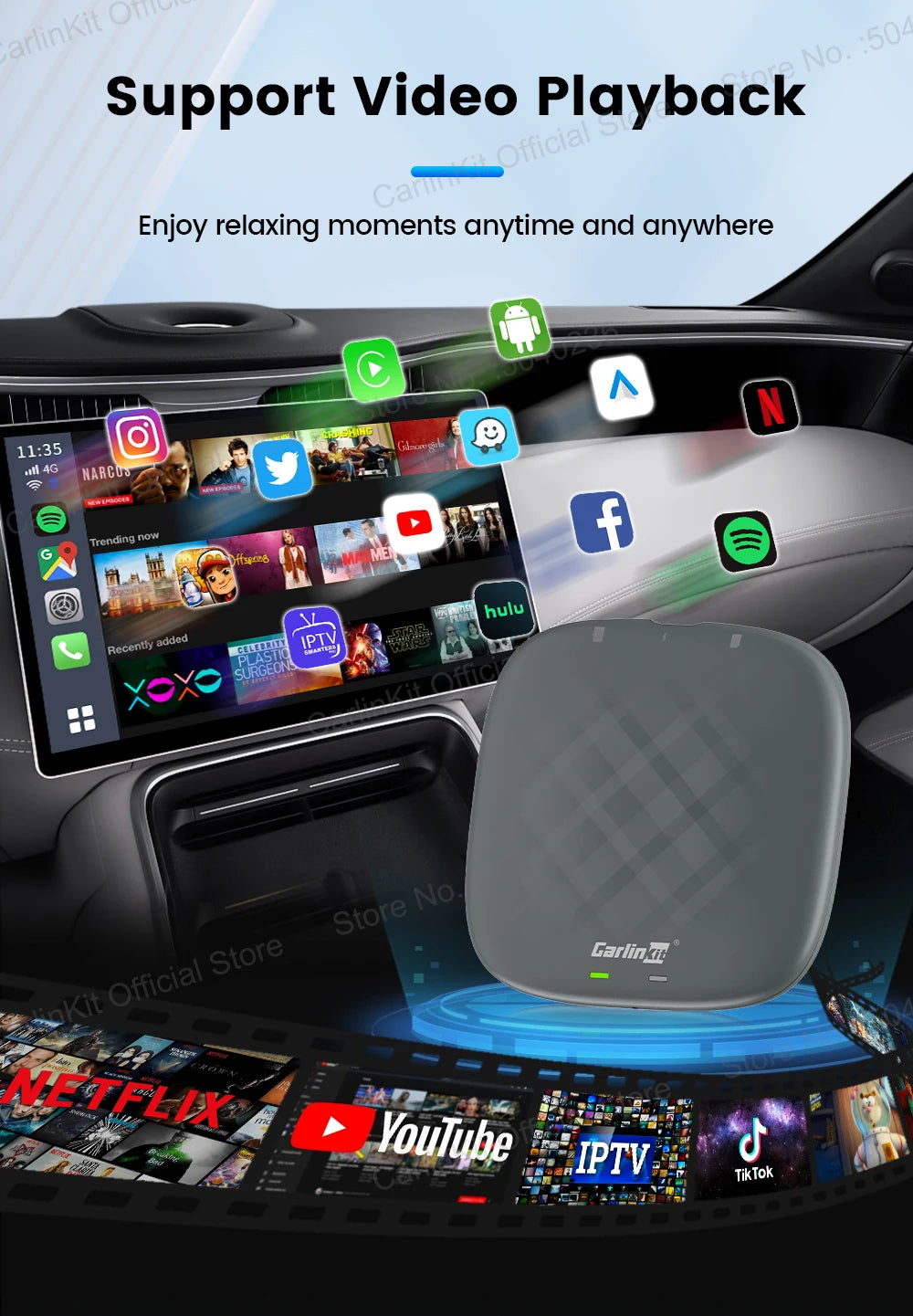 2026 CarlinKit Smart CarPlay Ai Box Android 13 Support Netflix YouTube Split Screen Wireless Android Auto & CarPlay Smart TV Box