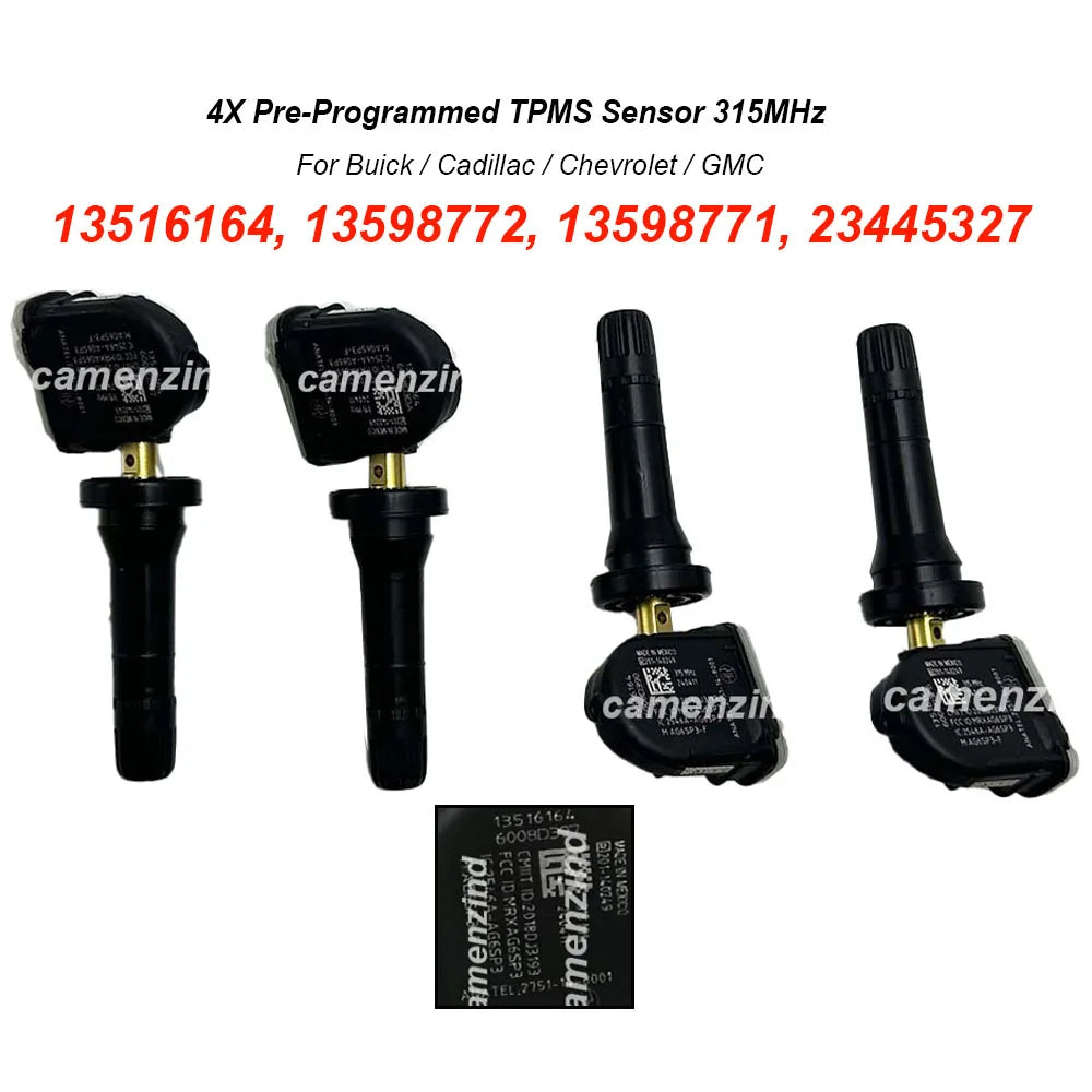 4PCS 315MHz Tire Pressure Sensor TPMS 13516164 13598772 13598771 23445327 13586335 For Chevrolet Blazer Bolt Cruze Malibu Spark