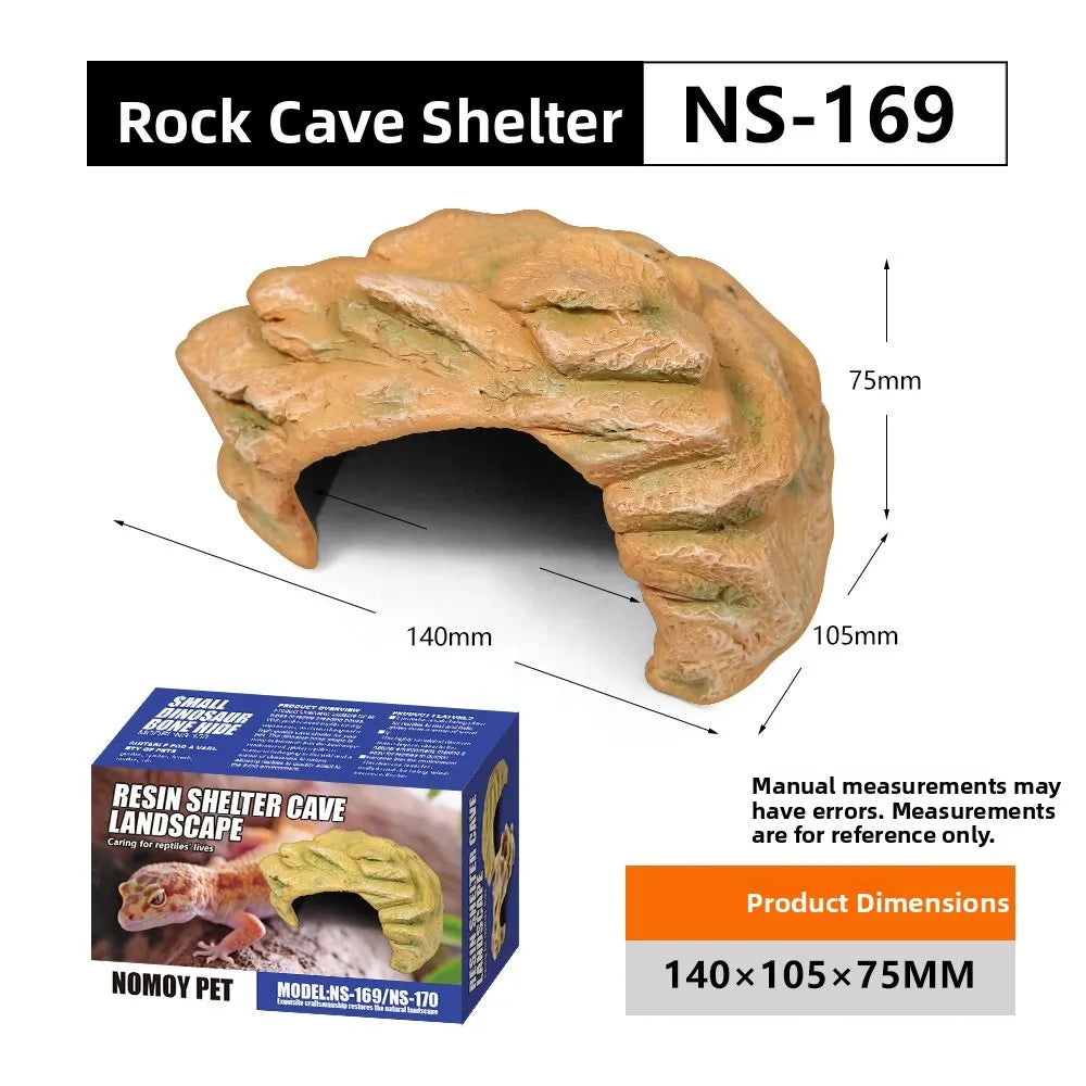 Nomoypet NS162 Rock Cave Simulation Pet Reptile Spider Turtle Sunbathing Platform Hideout Caves for Pets Reptiles Supplies