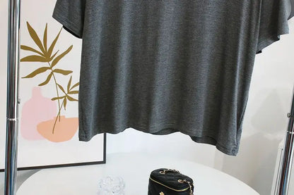 Ultra-Hand Feel Short Modal T-Shirt Women's  Summer 2025 Slimming round Neck Short Sleeve  Color Base Shirt