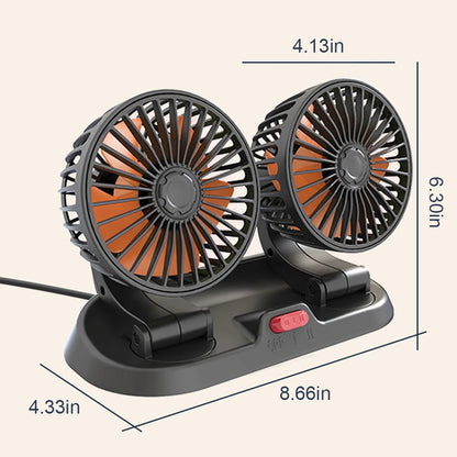 Car Fan 360° Adjustable 1/2/3/4 Head Air Fan Automotive Electric Fan USB/12V/24V Fan 2 Speeds Car Silent Fan for Home Desk Car